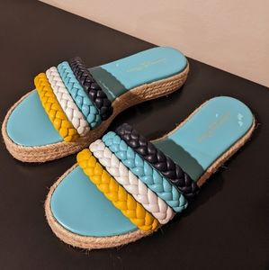 Gianvito Rossi Marbella Nappa Mimosa braided-strap sandals sz8 EU38